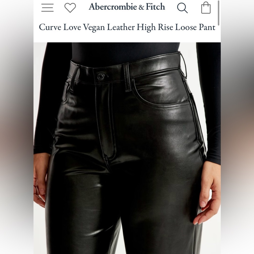 Abercrombie curve love vegan leather high waisted loose pants